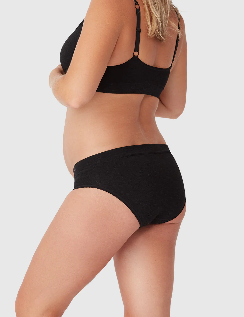 Bamboo Maternity Under Bump Brief - Charcoal Marl - Image 3
