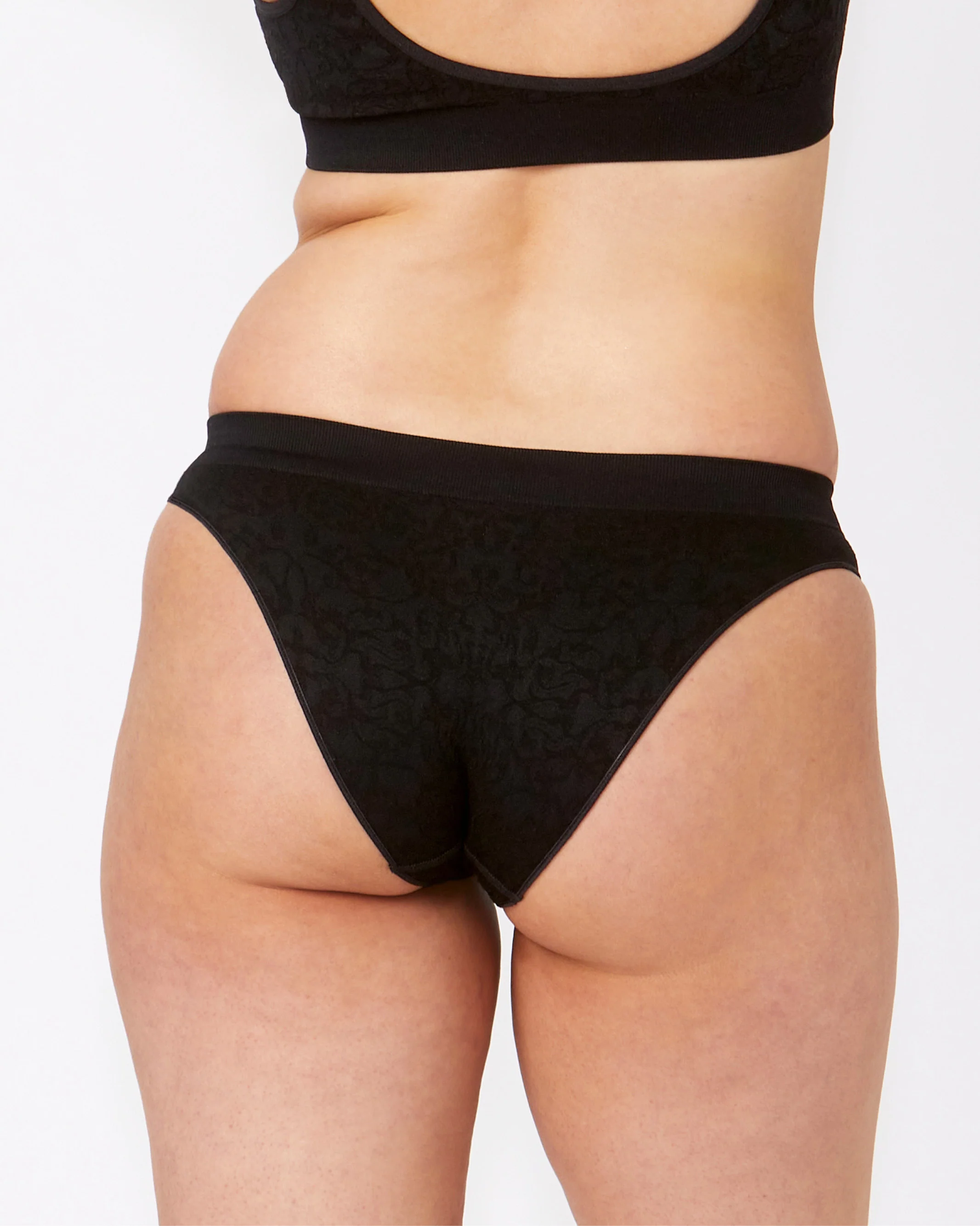 Bare Essentials Lace Cheeky Bikini Brief - Black - Image 3