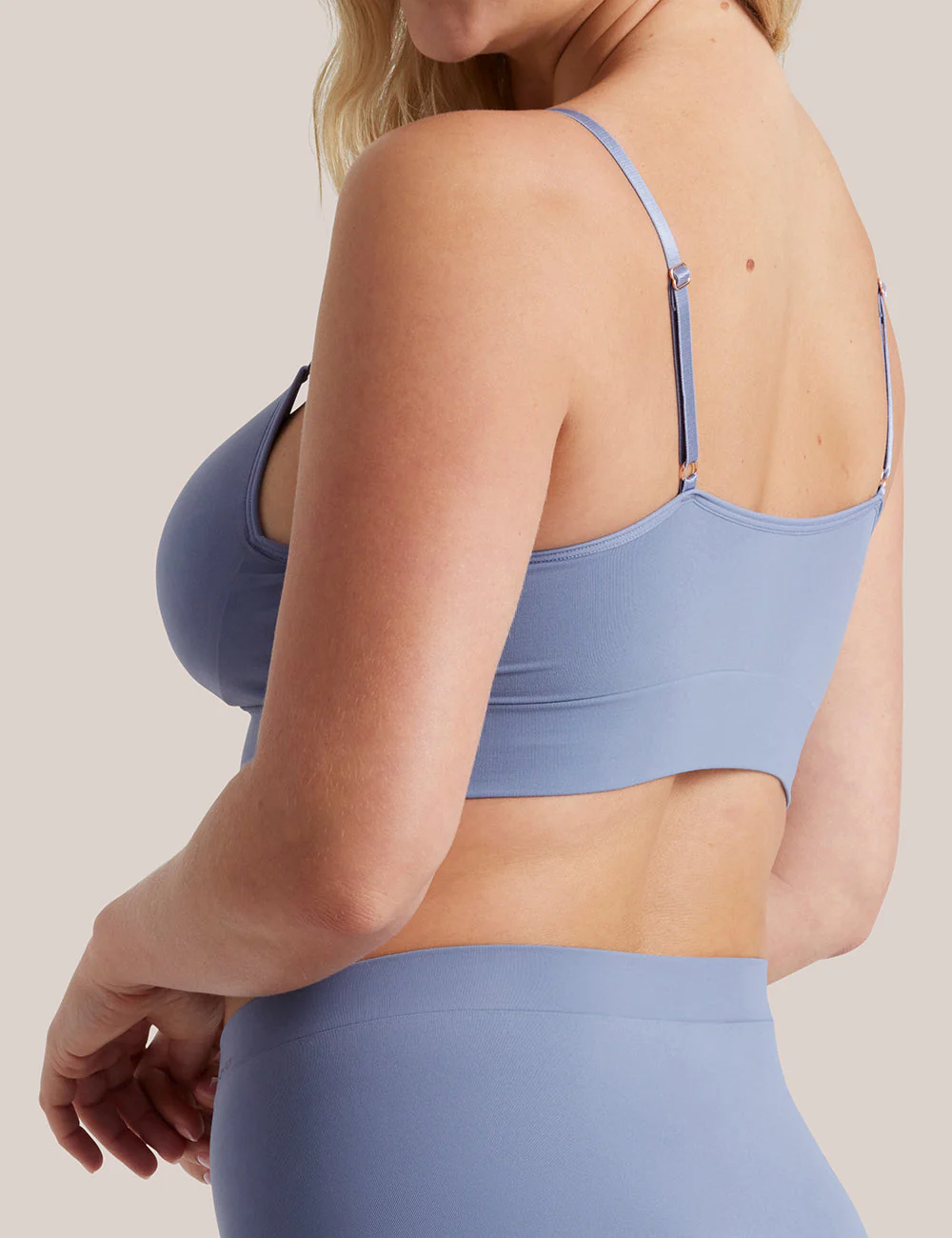 Bondi Bare Padded Longline Bra - Midnight Blue - Image 3