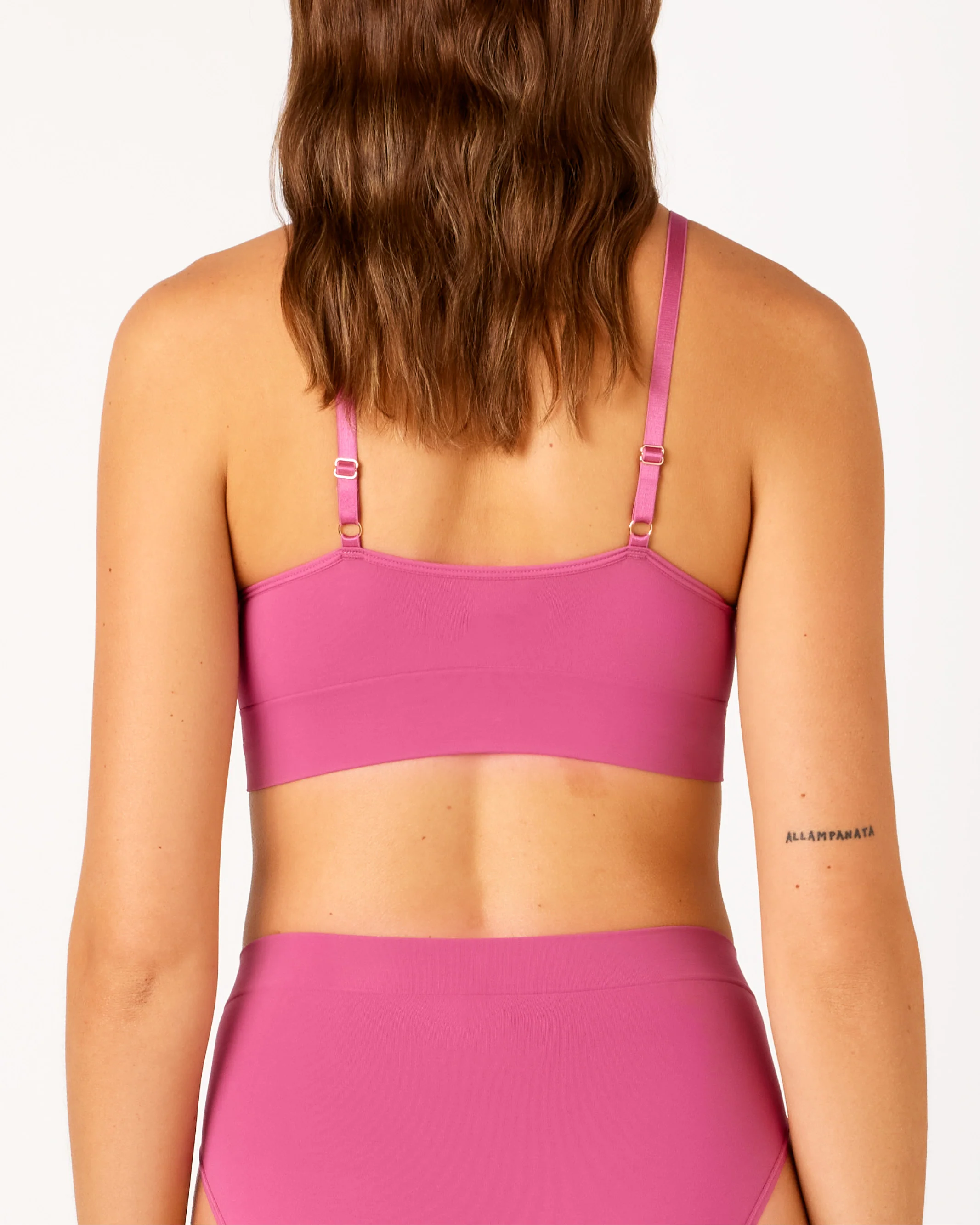 Bondi Bare Padded Longline Bra - Raspberry - Image 3