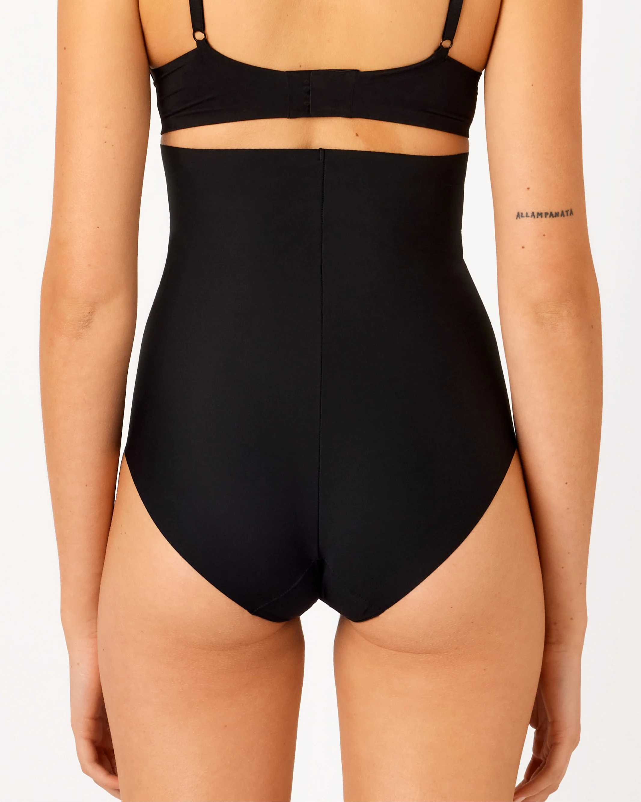 Laser Shape Hi-Waisted Full Brief - Black - Image 3