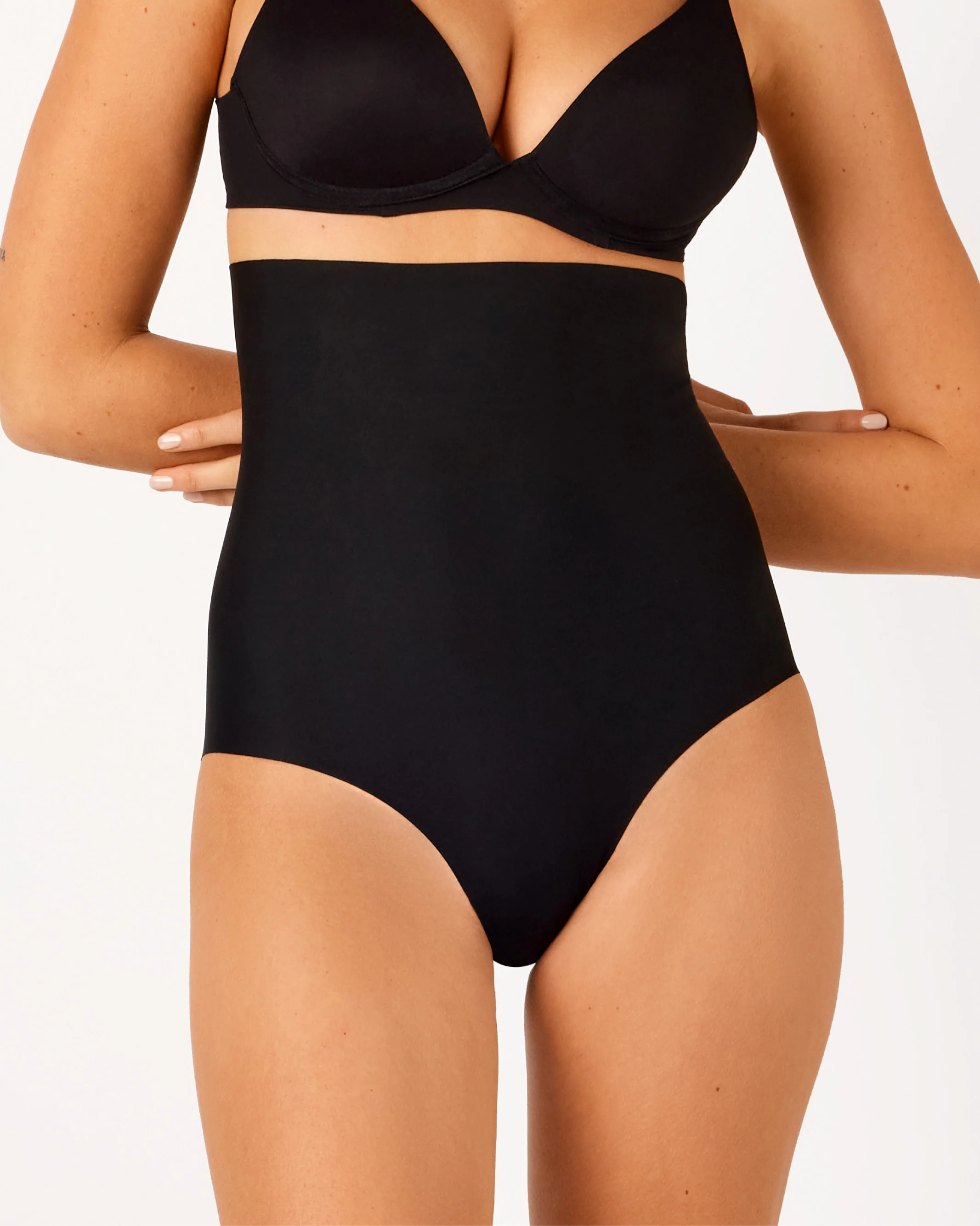 Laser Shape Hi-Waisted Full Brief - Black - Image 4