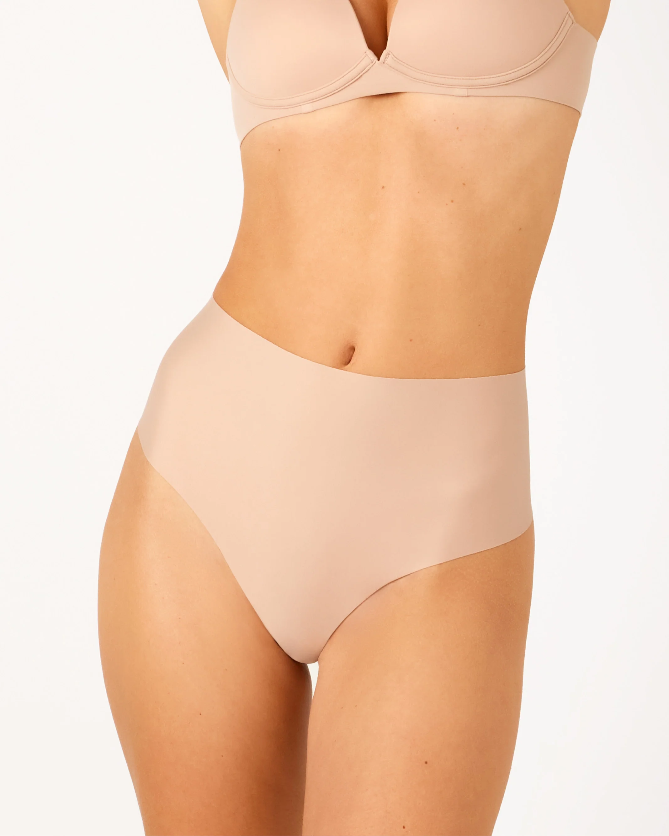 Laser Shape Hi-Waisted G String - Praline - Image 4