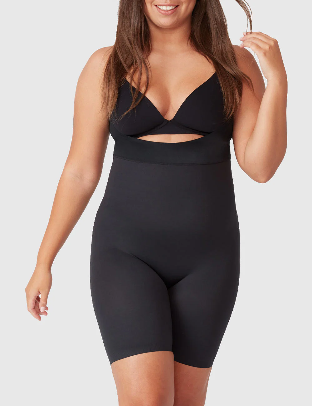 Micro Grip Underbust Jumpsuit - Black - Image 3