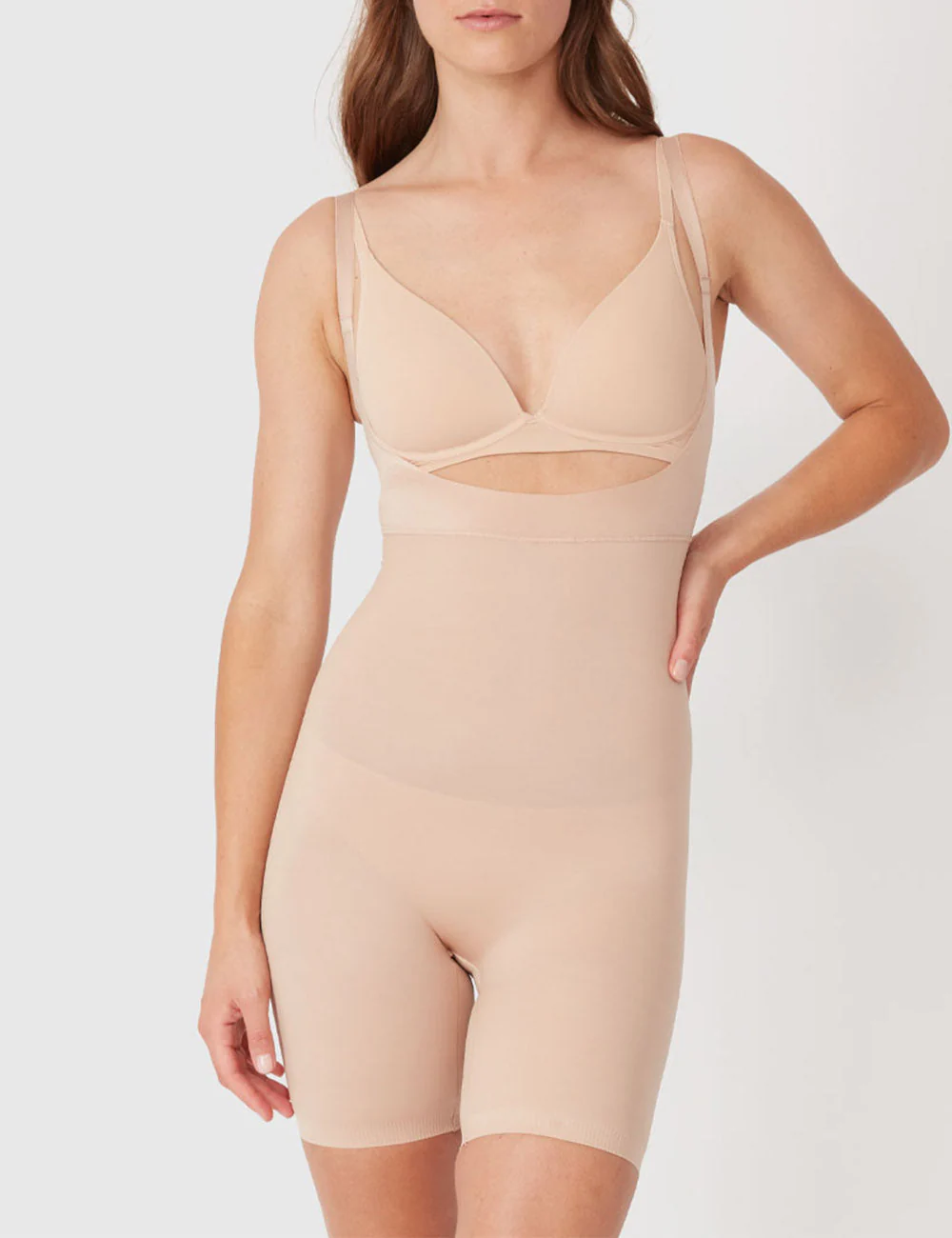 Micro Grip Underbust Jumpsuit - Rose Beige - Image 3