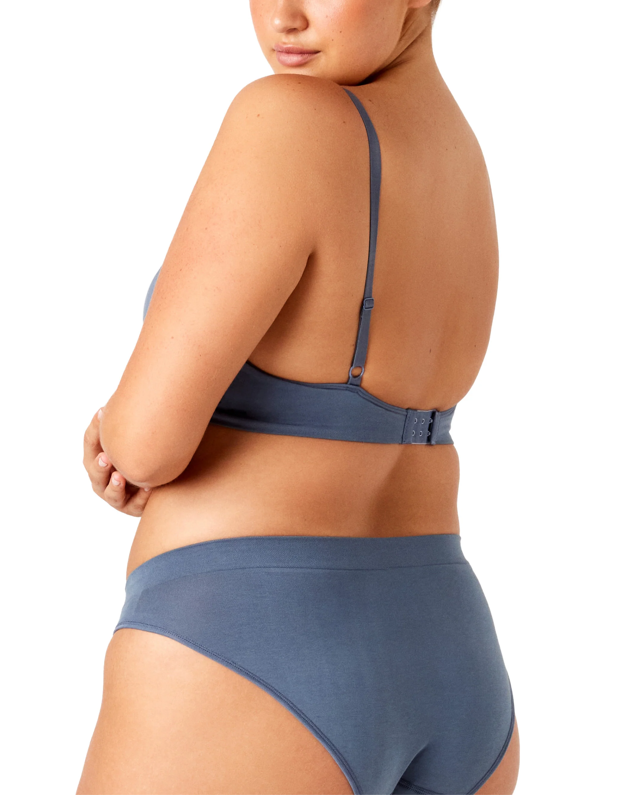 Organic Cotton Wirefree Bra - Steel - Image 3