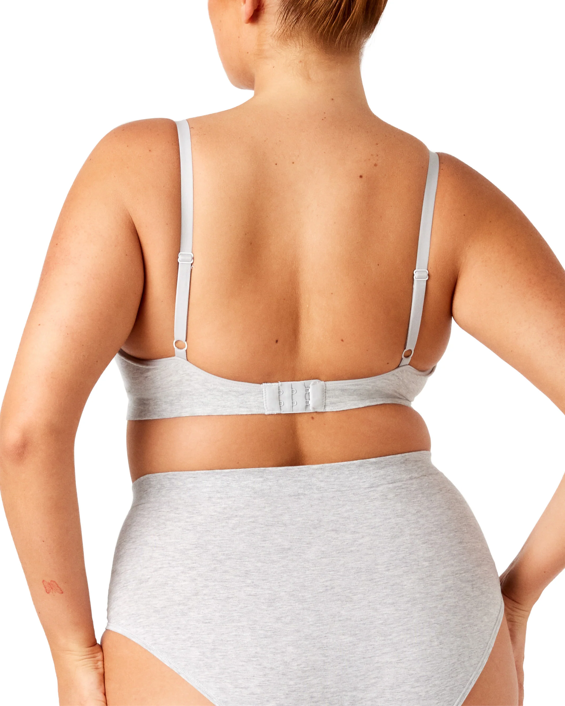 Organic Cotton Wirefree Bra - Grey Marl - Image 3