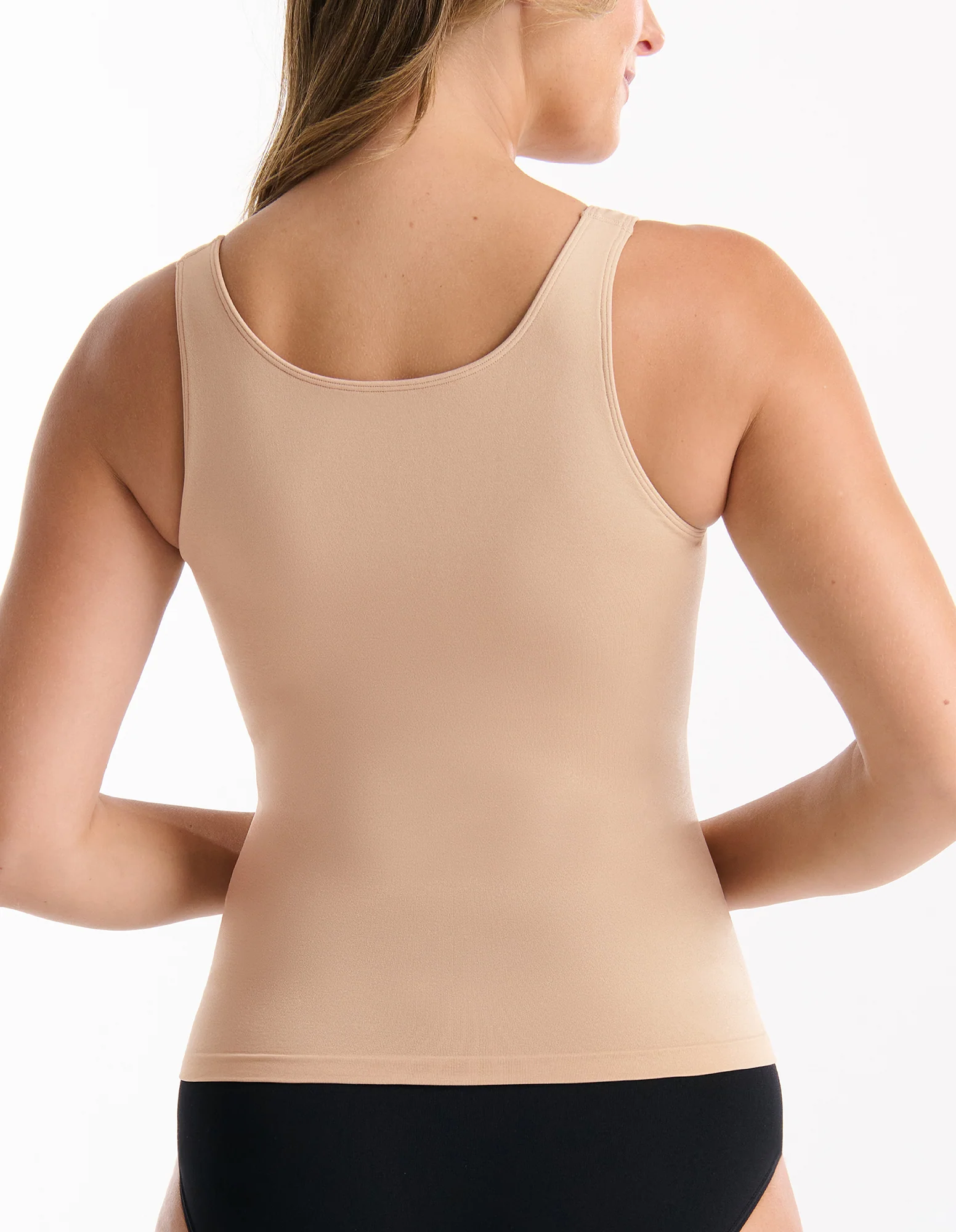 Seamless Smoothies Reversible Shelf Bra Tank - Rose Beige - Image 4